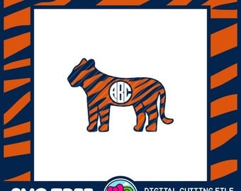 Tiger SVG Monogram SVG College SVG Bengal Tiger Commercial Free Cricut Files Silhouette Files Digital Cut Files svg cut files