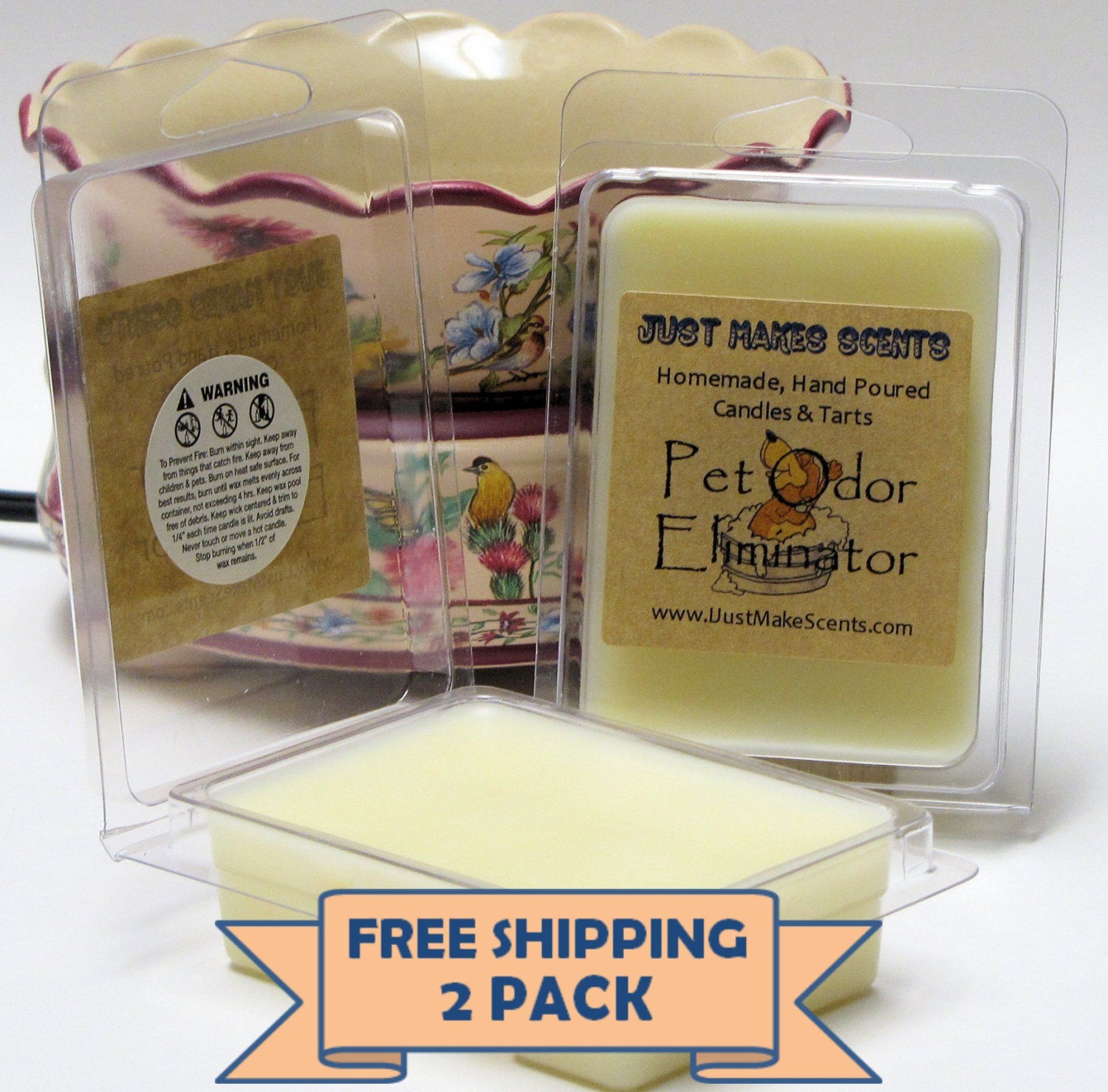 Pet Odor Eliminator Wax Melts 2 Pack with FREE by IJustMakeScents