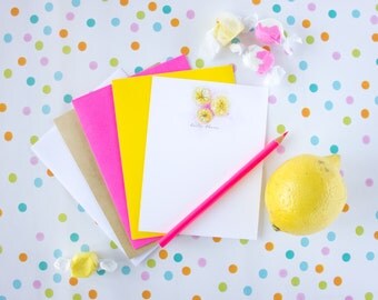 Lemon Stationery Cards - Lemon Note Cards - Fruit Notecard Set