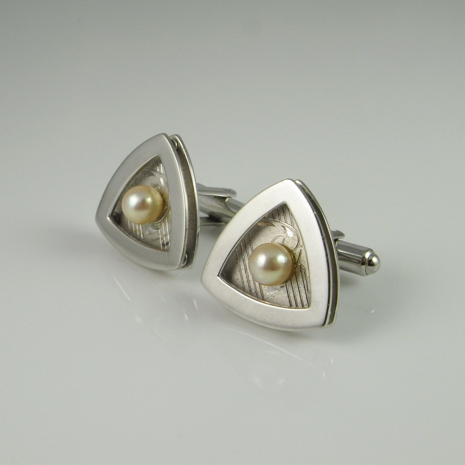 Pearl Unique One of a Kind Cufflinks Mid Century Men’s Cufflinks