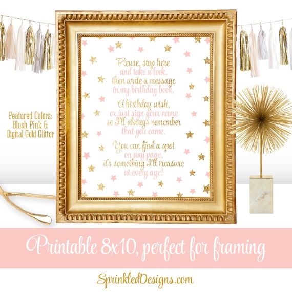 Birthday Guest Book Sign Twinkle Little Star by SprinkledDesign