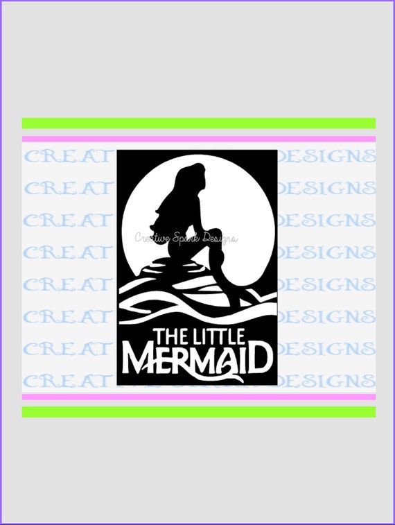 Download Little Mermaid Ariel and Moon Silhouette SVG Image Download
