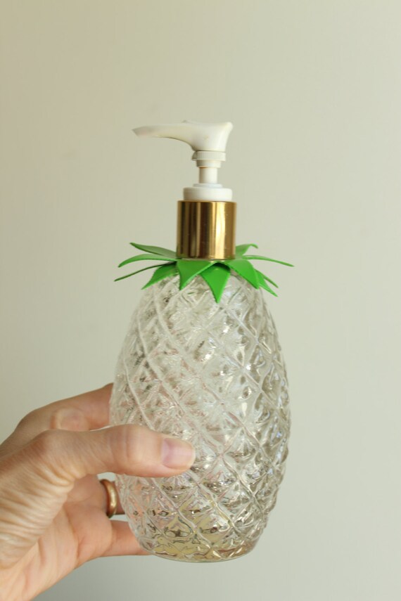 Vintage Glass Pineapple Lotion/Soap Dispenser Avon
