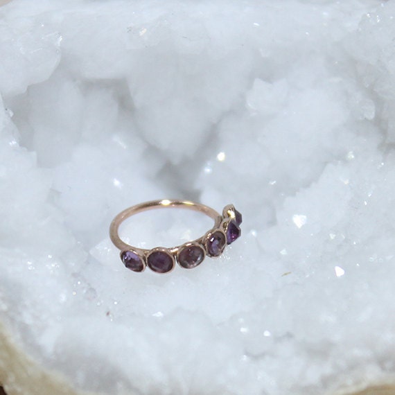 2mm Amethyst Nose Ring - Gold Nose Hoop - Rook Piercing - Cartilage Earring - Tragus Earring - Daith Ring - Helix Hoop - Nose Piercing 20g