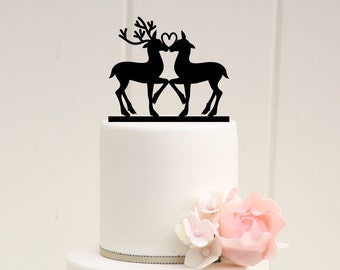 Deer wedding cake topper-Hunting wedding cake topper-Deer