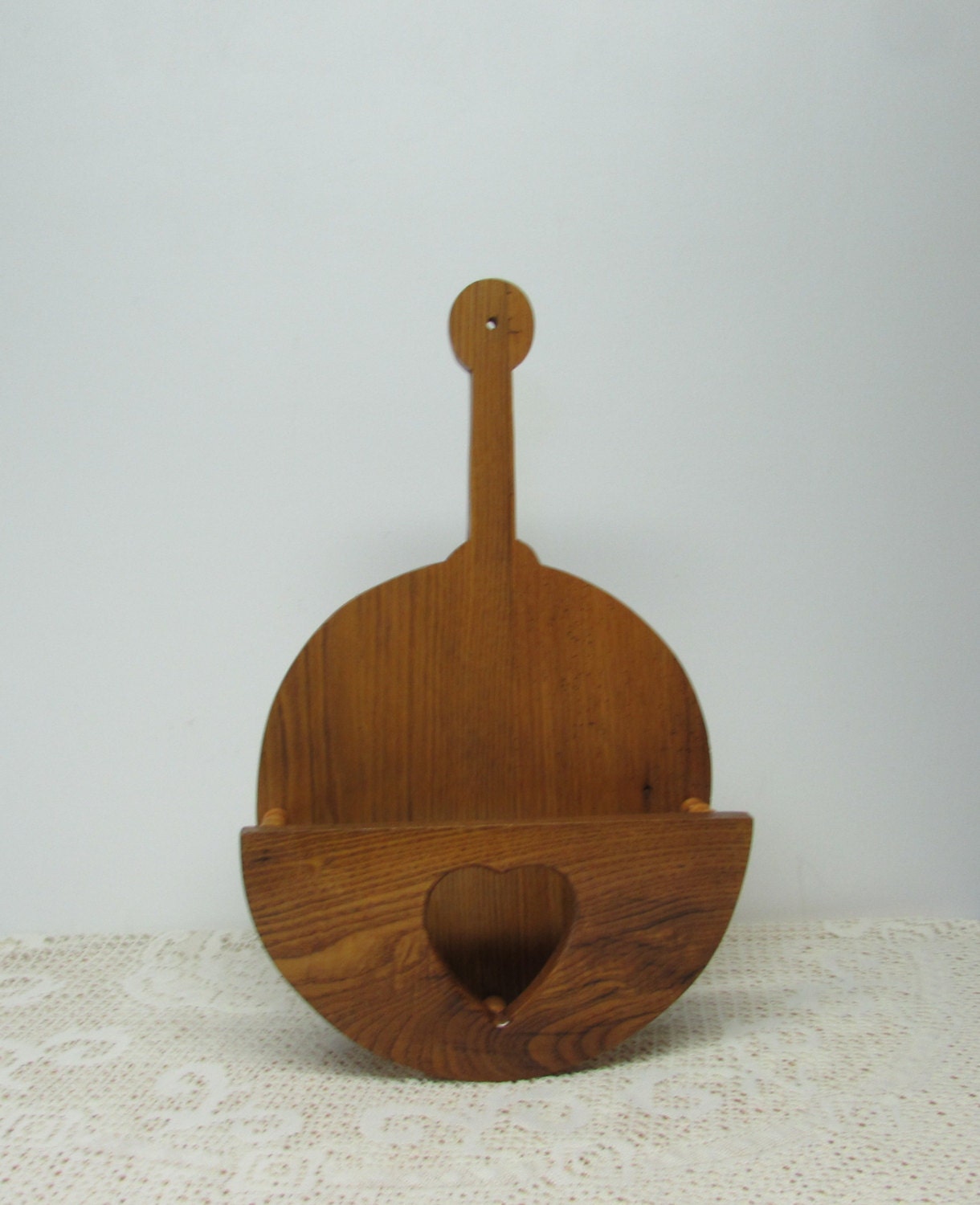 Wooden Paper Plate Holder Chestnut Oak Handmade Farmhouse