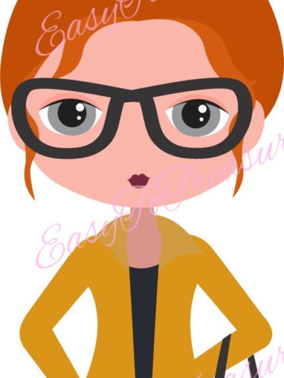 clipart girl with glasses - photo #48