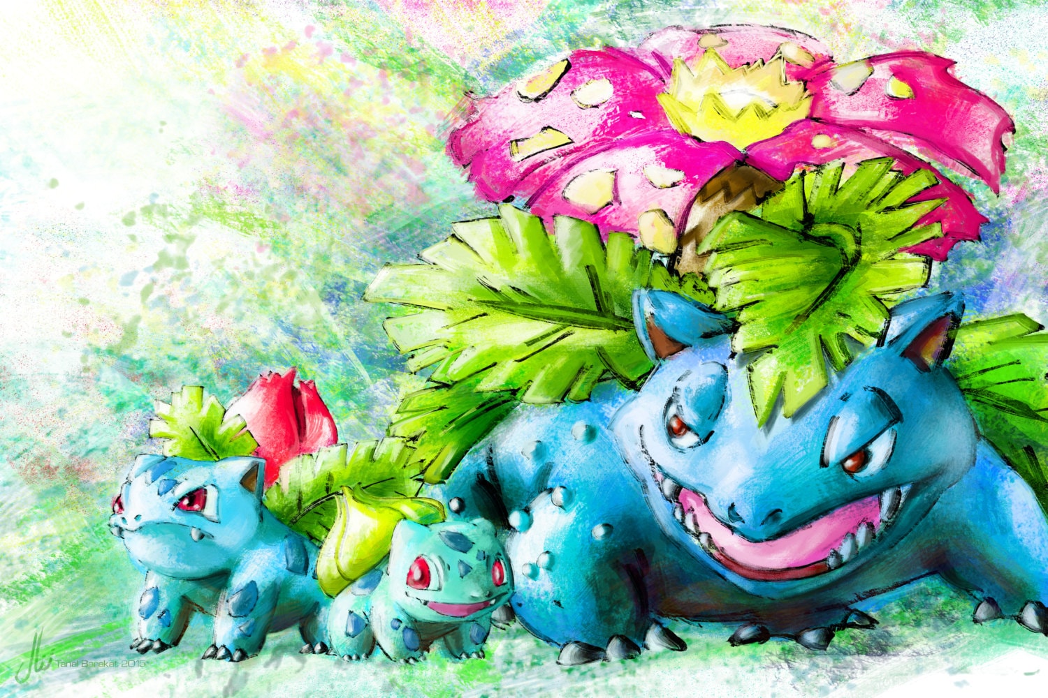 Bulbasaur Ivysaur Venusaur Pokemon Poster Print