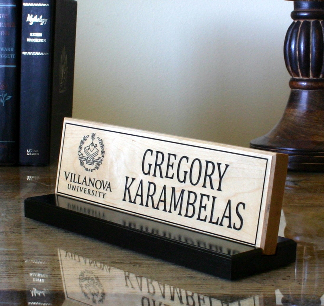 Desk Name Plate Personalized Customized LOGO Engraved Solid