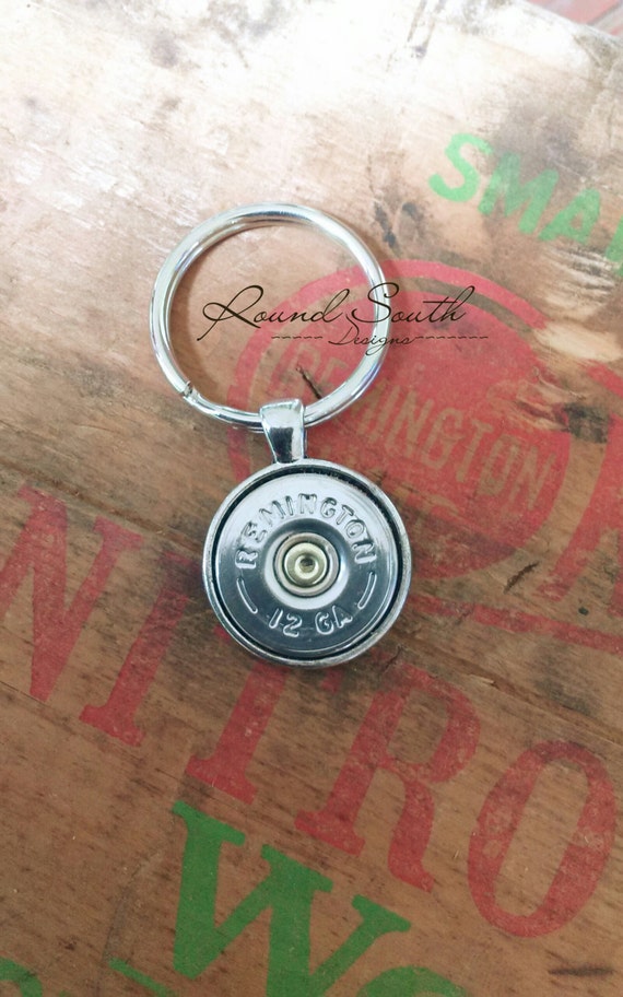 Bullet Keychain Shotgun Shell keychain Remington 12 by RoundSouth