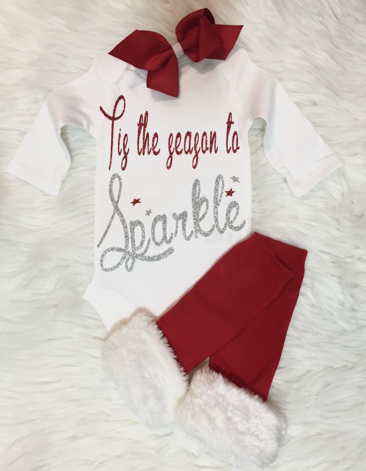 Christmas Onesie Baby Girl Christmas Onesie by BellaPiccoli