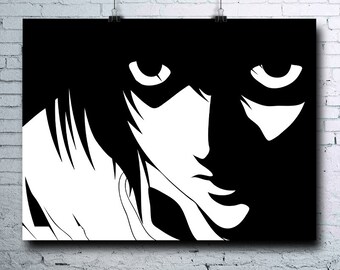 Death Note - Lawliet - L - L Poster - Ryuzaki - Death Note Poster - Death Note Printables - Death Note Print - Death Note L Poster