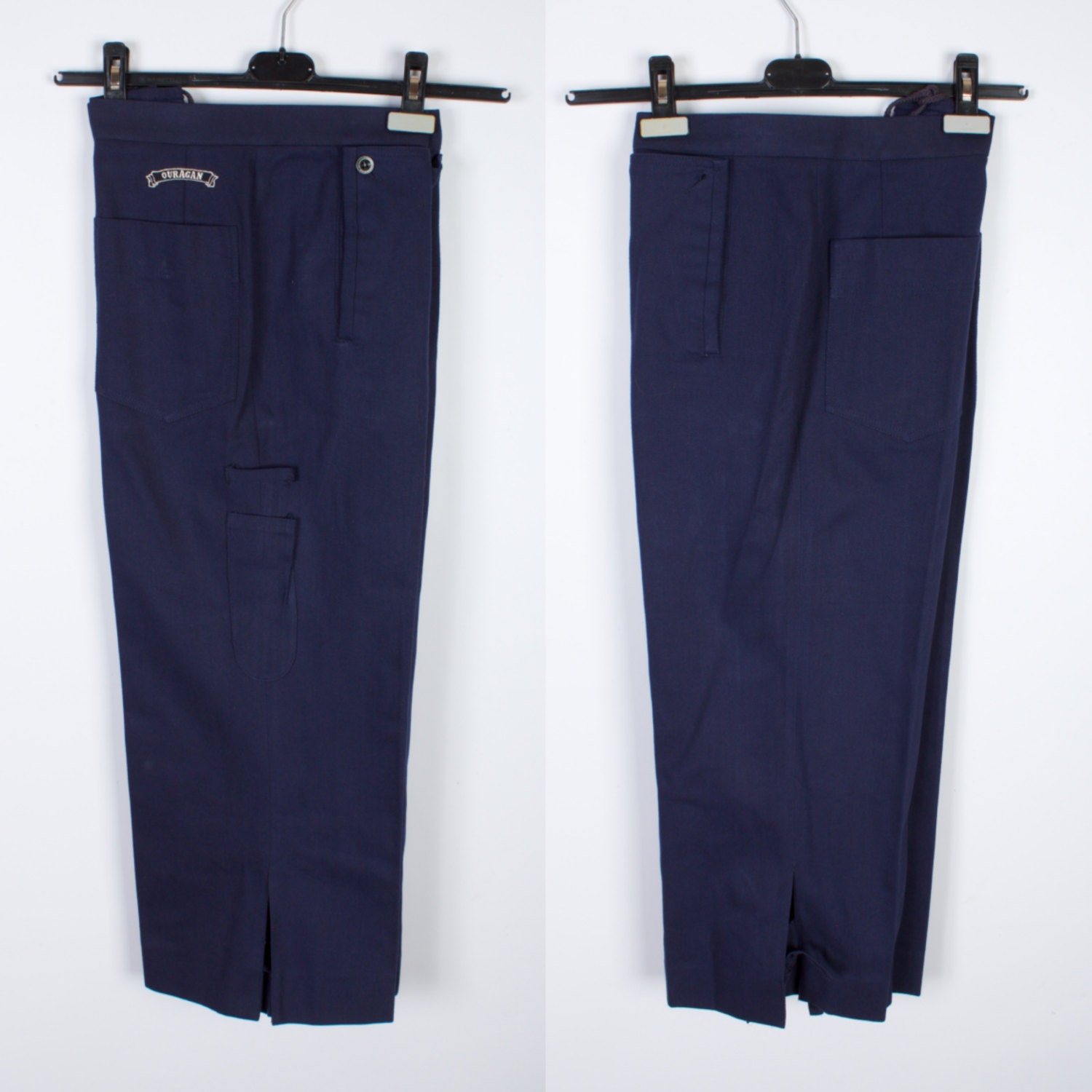 NEW Navy Blue Vintage Sailor Pants Military Style Men Trousers