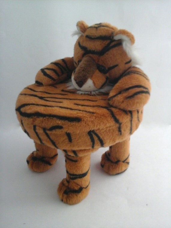 TIGER Foot Stool or Chair. VINTAGE 1990's. by SarasVintageCorner