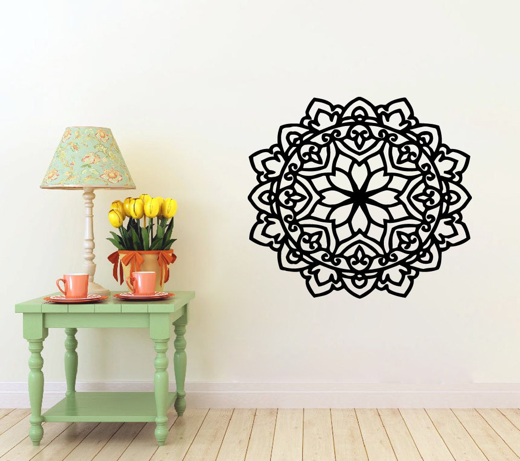 Mandala Wall Decals Flower Decal Floral Pattern Indian Amulet