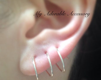 Triple Pierced Twist in Earrings, Spiral Earrings