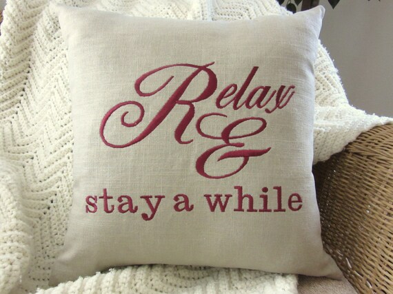 Embroidered Pillow Decorative Pillow Words by SimplySaidStitches