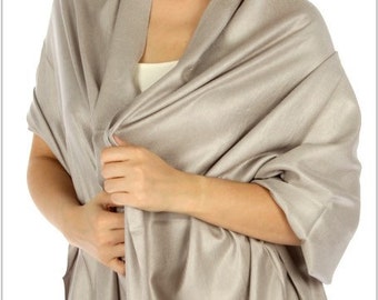 Light gray pashmina scarves - light gray wedding scarves - light gray bridesmaid gift - light gray bridal shower favors - light gray wedding