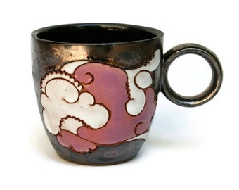 Teacup, Pottery Teacup, Ceramic Teacup, Clay Teacup, Stoneware Teacup, Glazed Teacup, Teacup Handmade, Teacup Hand Painted, Pottery Cup, Mug