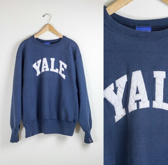YALE SWEATSHIRT / blue champion sweatshirt / reverse weave