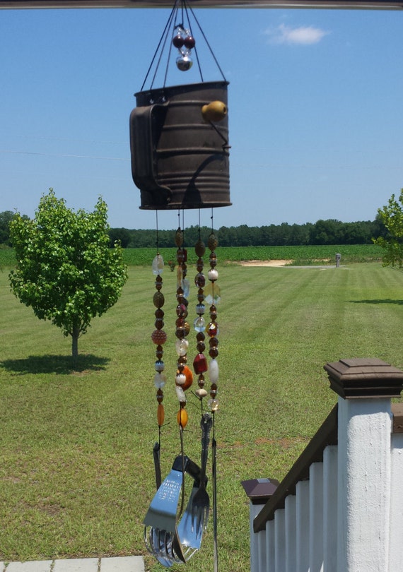 Vintage Sifter Junk Chime Rustic Wind Chime by southernmaybell