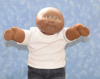 Cabbage Patch Clothes - for 16" - 18" Boy Dolls - Traditional White T-Shirt - Handmade