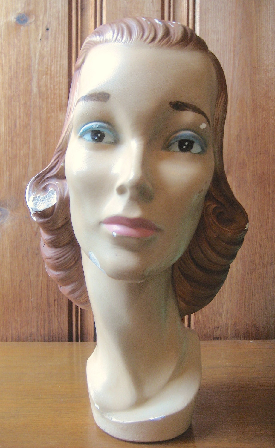 Antique 1940s Female Mannequin Bust Vintage Mannequin Head