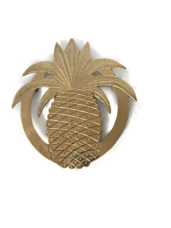 Brass Pineapple Trivet Vintage Circular Brass Pineapple