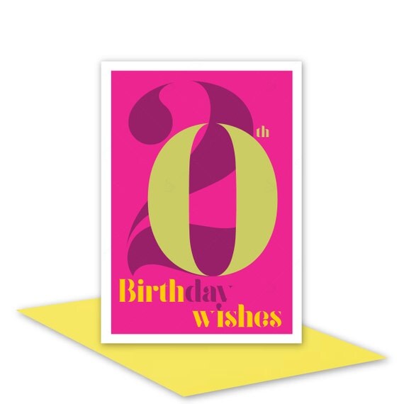 Items similar to 20th Birthday Wishes card for her 20 ...