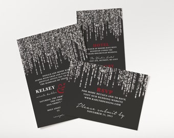 Winter wedding invitations silver