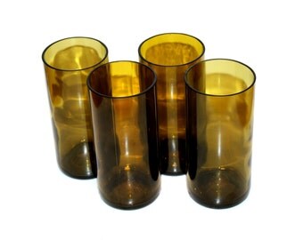 Recycled Wine Bottle Drinking Glasses - Set of 4