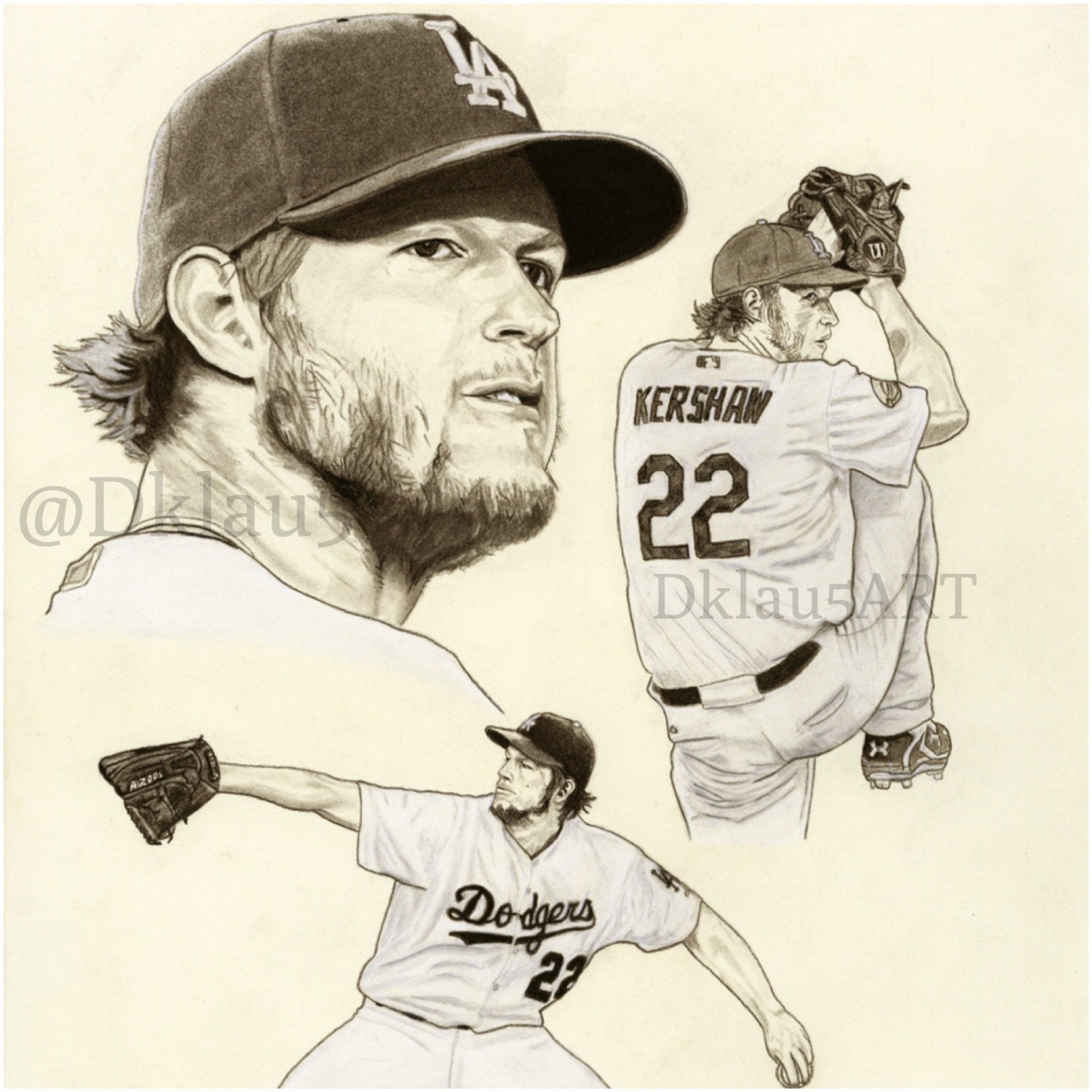 Clayton Kershaw fine art Limited Edition print from original