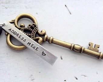 Personalized New Home Ornament/ First Home Skeleton Key Ornament / Realtor Gift / Family Gift / Stamped / Housewarming / Christmas
