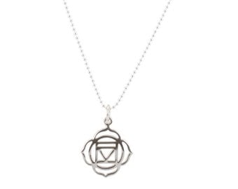 Root Chakra Necklace in Sterling Silver, #6720