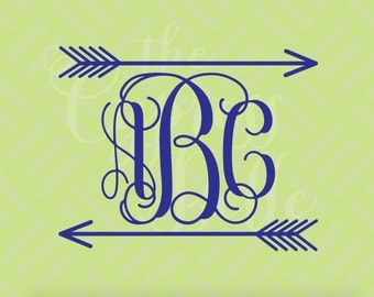 Arrows Monogram Decal - Yeti Decal - Personalized Decal - Yeti Tumbler Monogram