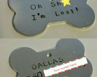 Oh Sh** I'm lost custom dog ID tag custom dog tag personalized dog ID tag mature