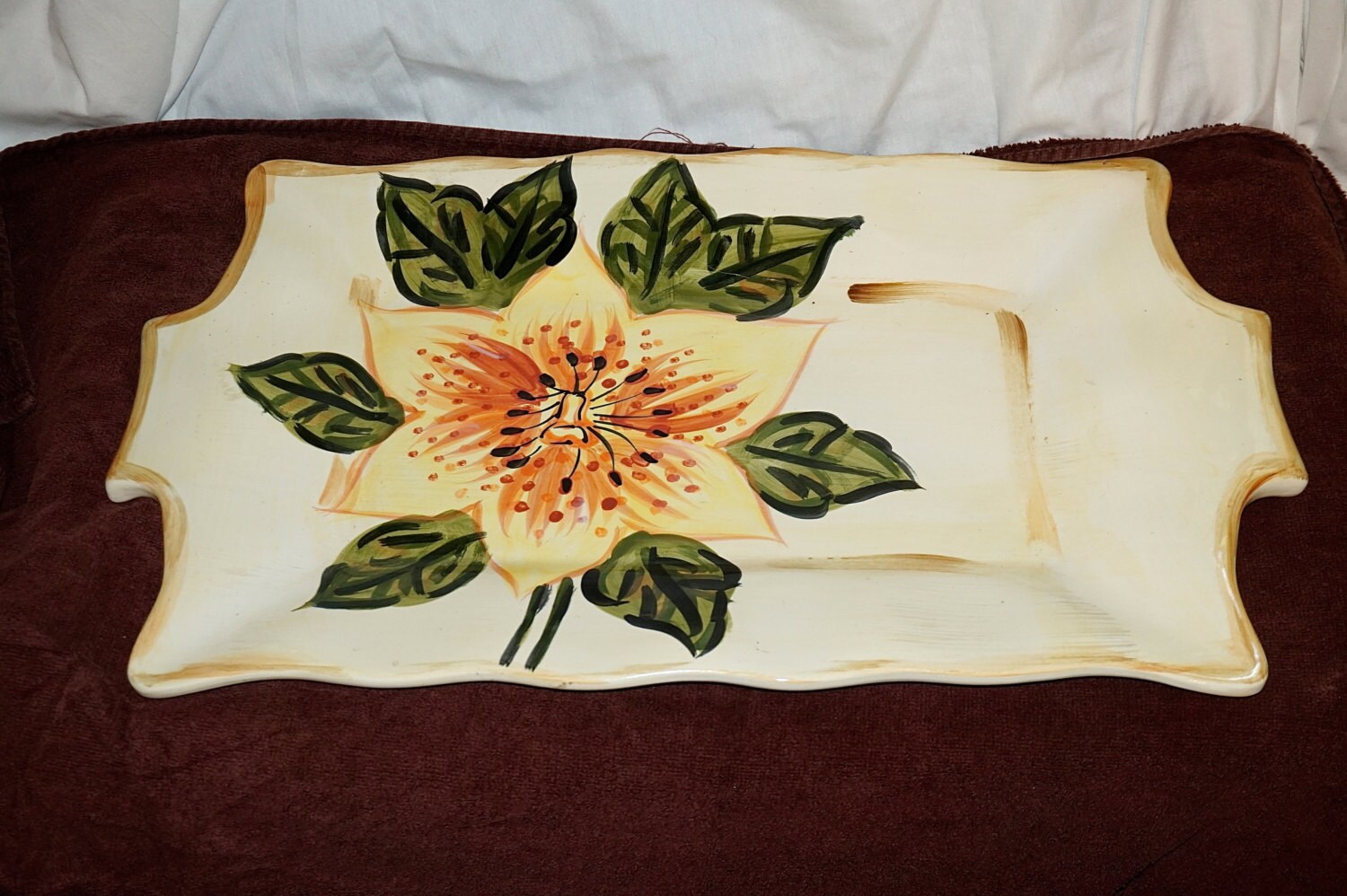 Vintage Tabletops Unlimited Boulevard Hand Painted Large Ceramic