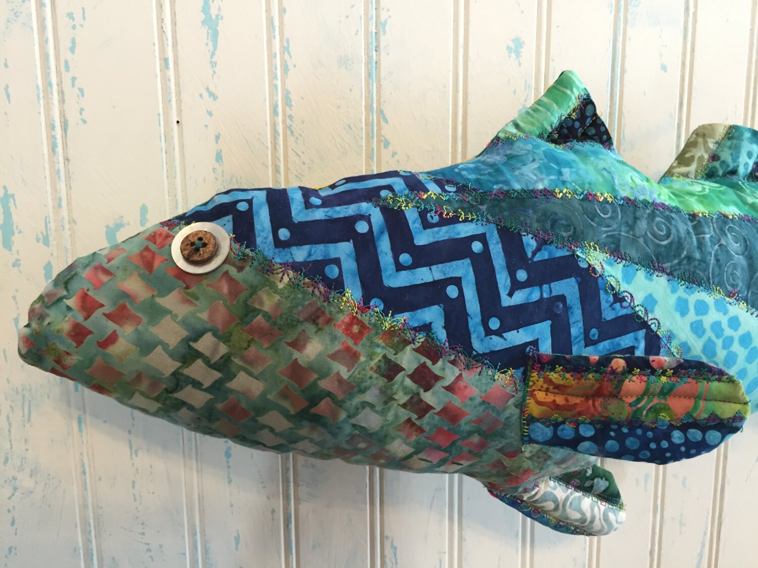 Fish throw pillow 25x 10 SpOtTeD SeA TrOuT TR012