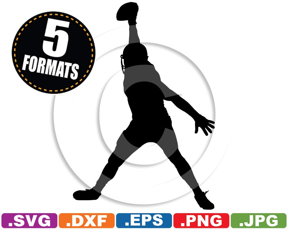 Football Silhouette Clip Art Image svg & dxf cutting files