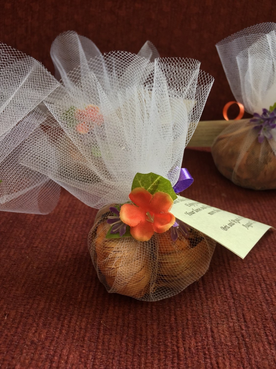 Flower Bulb Tulle Wedding Favors set of 100 wedding shower