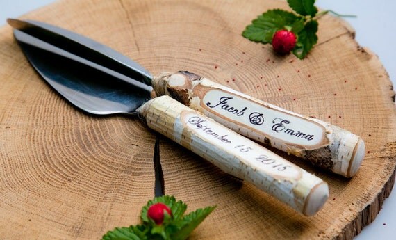  Rustic  Wedding  Cake  Knife  Setcake serving set  rustic  wedding 