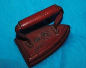 CAST IRON No. 6 Flat/Sad Iron Early 1900's Now Red