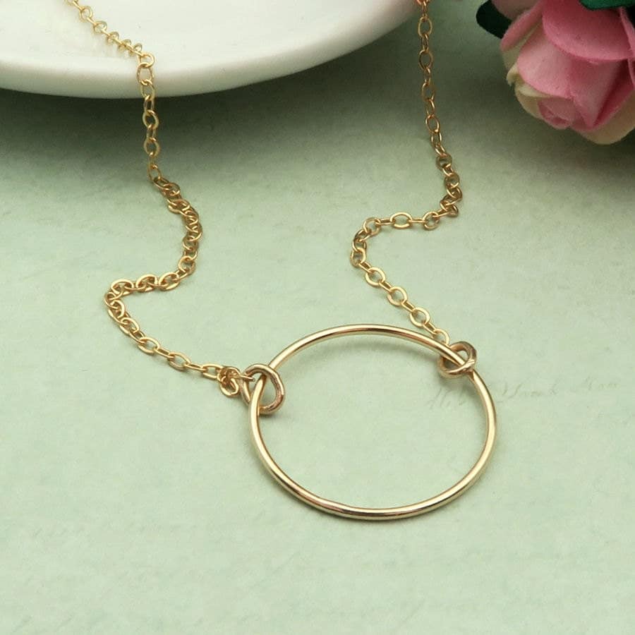 Gold Circle Necklace Gold Filled Necklace Dainty Gold