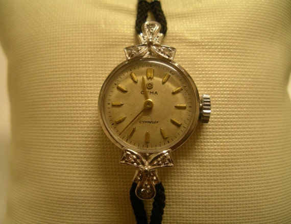 Fine and Rare Vintage CYMA ladies' 18ct White by FinestTimepieces
