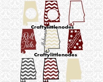 Alabama Chevron Monogram Roll Tide SVG STUDIO Ai EPS Scalable Vector Instant Download Commercial Use Cutting File SIlhouette Cricut