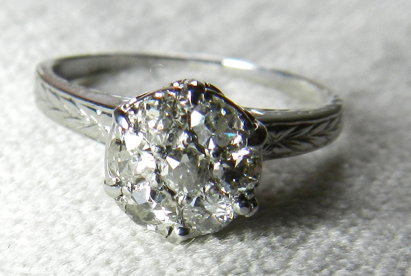 Diamond Engagement Ring Old European Cut by DiamondSoulShop