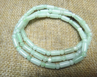 Free shipping natural green jade necklace oval bead necklace