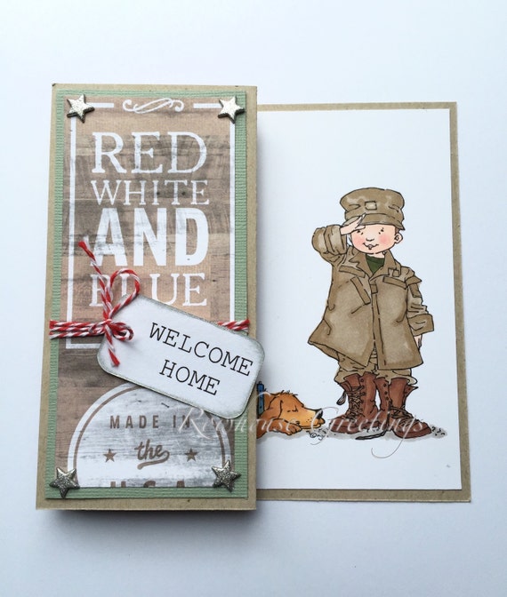 Items similar to Military Welcome Home Card, Soldier Welcome Home Card, Military Homecoming Card ...