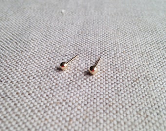 3mm Solid 14k Gold Ball Earrings - 14k Gold Stud Earrings - 14k gold studs - Gold Stud Earrings - 14 kt Gold Earrings - Gold Ball Earrings
