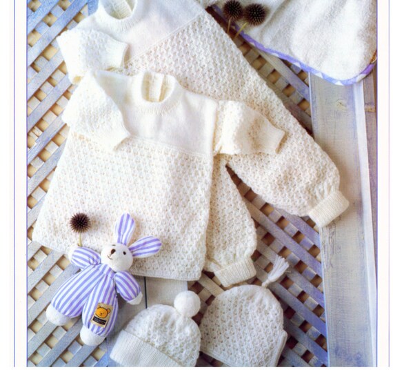 knit baby romper suit full length dress full length hat